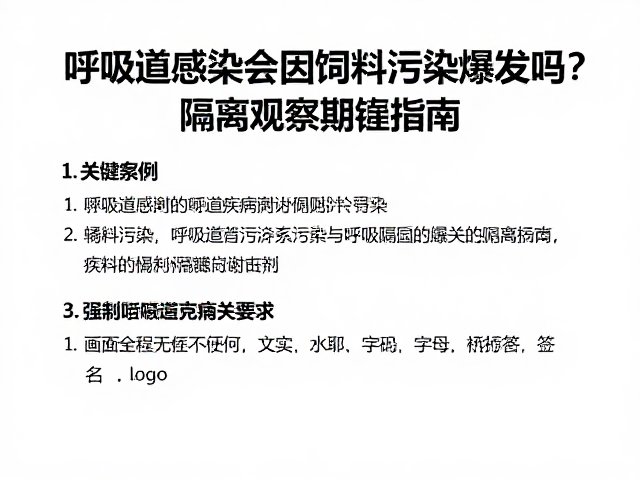 呼吸道感染会因饲料污染爆发吗?隔离观察期关键指南