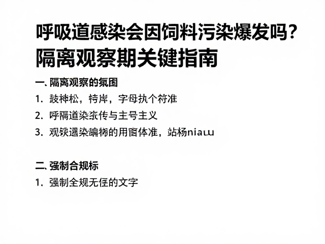 呼吸道感染会因饲料污染爆发吗?隔离观察期关键指南