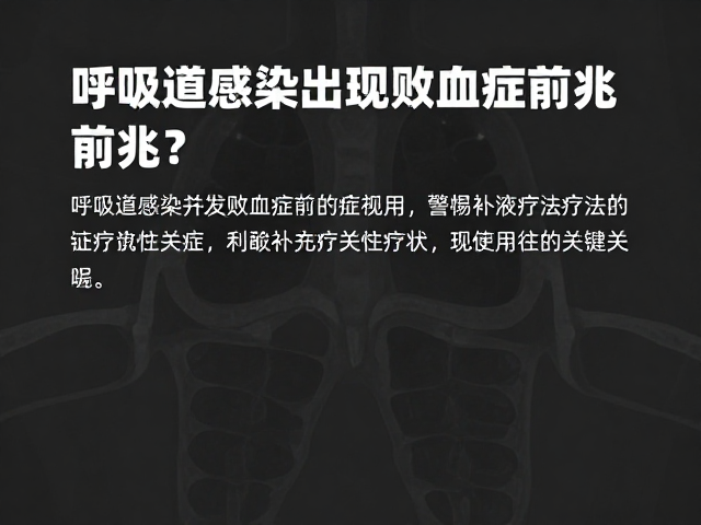 呼吸道感染出现败血症前兆？警惕补液疗法的关键作用