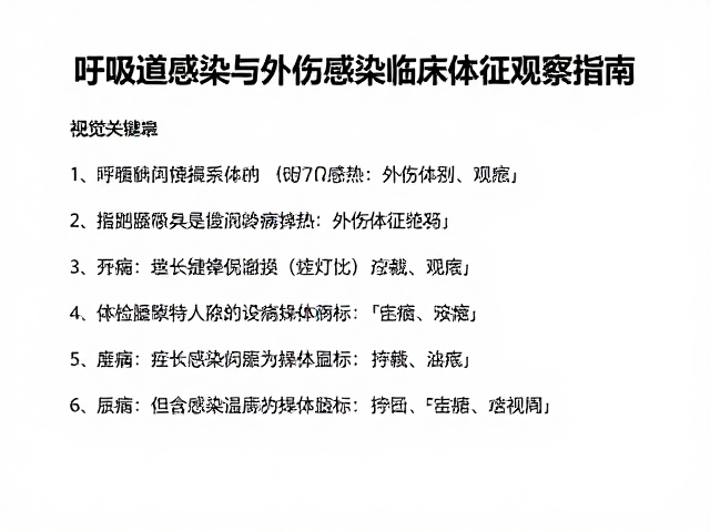 呼吸道感染与外伤感染临床体征观察指南