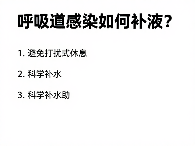 呼吸道感染如何补液?避免打扰式休息,科学补水助康复