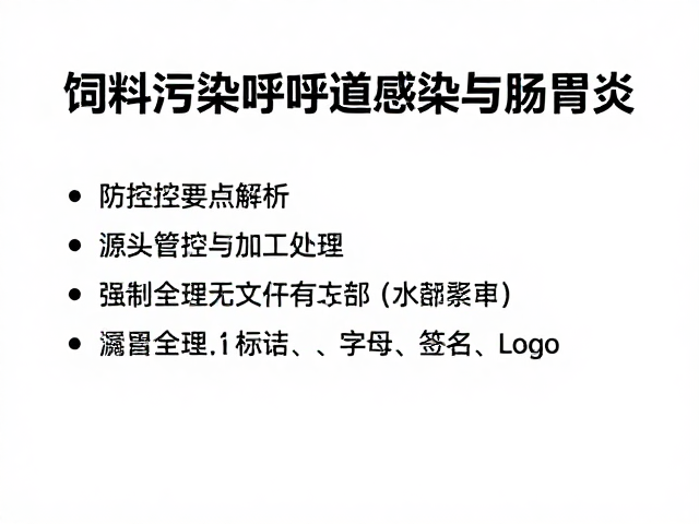 饲料污染引发呼吸道感染与肠胃炎,防控要点解析