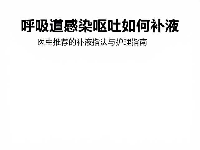 呼吸道感染伴呕吐如何补液?医生推荐的补液疗法与护理指南