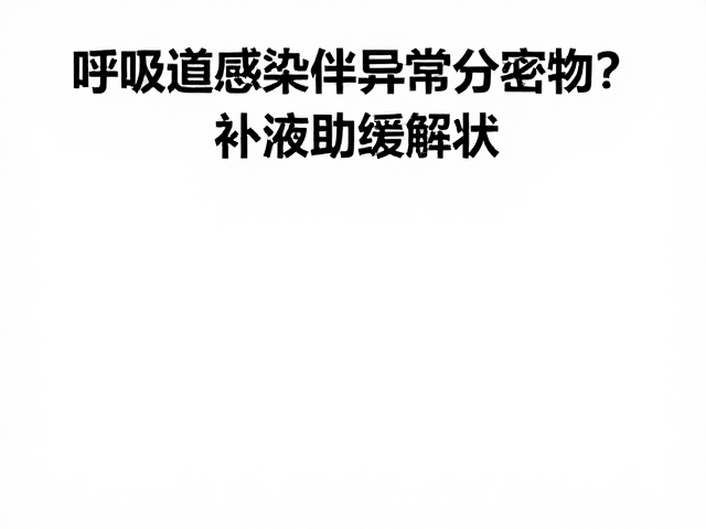 呼吸道感染伴异常分泌物?补液疗法助缓解症状