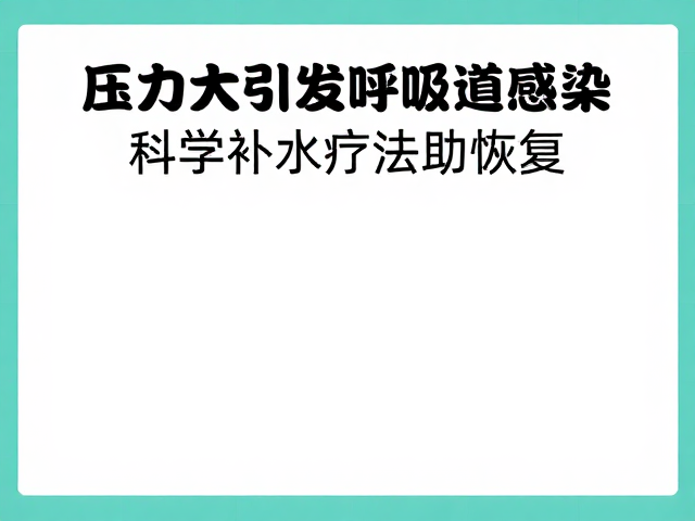 压力大引发呼吸道感染？科学补液疗法助恢复