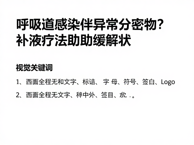 呼吸道感染伴异常分泌物?补液疗法助缓解症状