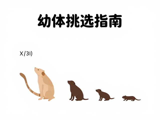 幼体挑选指南，尾部占体长1/3，体型大小对比选宠技巧
