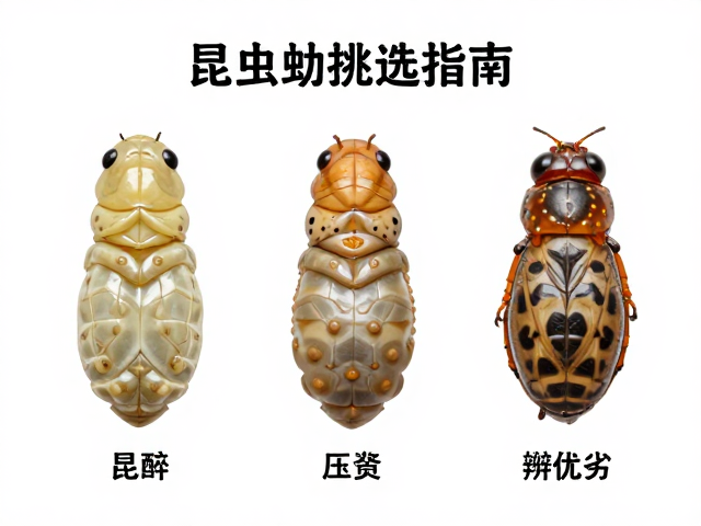 昆虫幼体挑选指南，腹鳞宽大整齐辨优劣