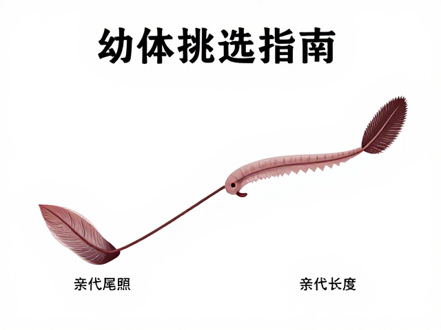 幼体挑选指南,亲代无照顾时,如何通过尾部长度判断健康度
