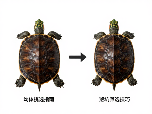 幼体挑选指南，尾尖形状参考图鉴对比，避坑选龟技巧
