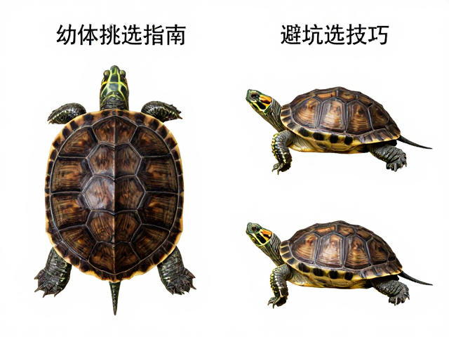 幼体挑选指南,尾尖形状参考图鉴对比,避坑选龟技巧