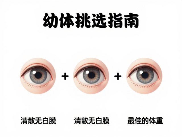 幼体挑选指南,眼睛清澈无白膜,锁定最佳体重范围