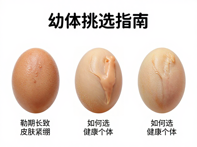 幼体挑选指南,孵化期长致皮肤紧绷,如何选健康个体?