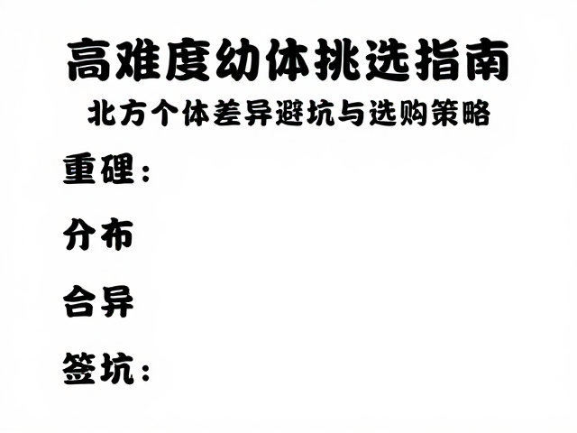 高难度幼体挑选指南,北方个体差异避坑与选购策略