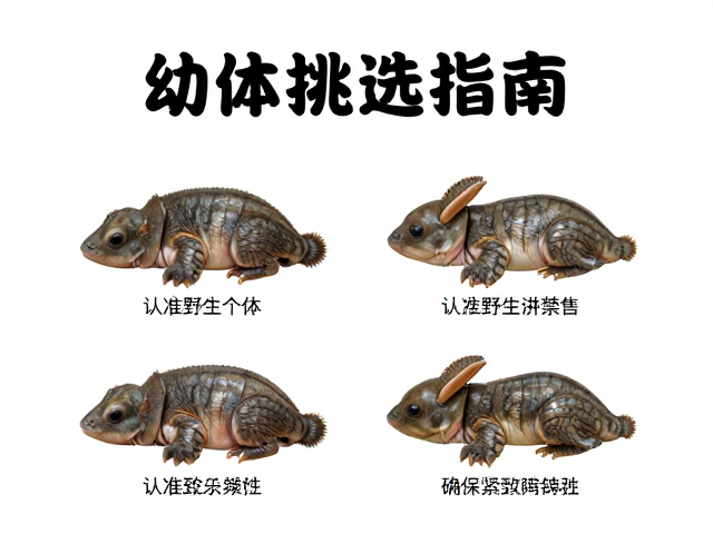 幼体挑选指南，认准野生个体禁售，确保皮肤紧致有弹性