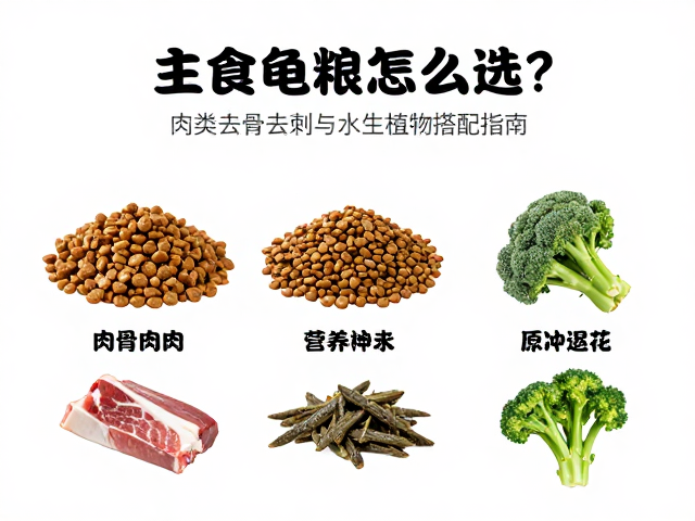 主食龟粮怎么选？肉类去骨去刺与水生植物搭配指南