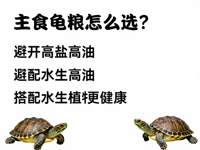主食龟粮怎么选？避开高盐高油，搭配水生植物更健康