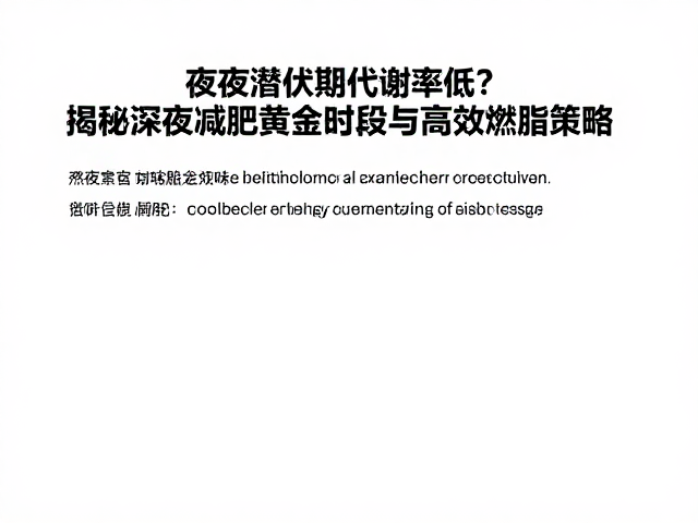 夜间潜伏期代谢率低?揭秘深夜减肥黄金时段与高效燃脂策略