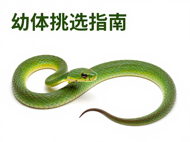 幼体挑选指南,借眼后深色眼线区分翠青蛇,避坑干货