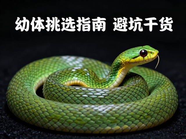 幼体挑选指南,借眼后深色眼线区分翠青蛇,避坑干货