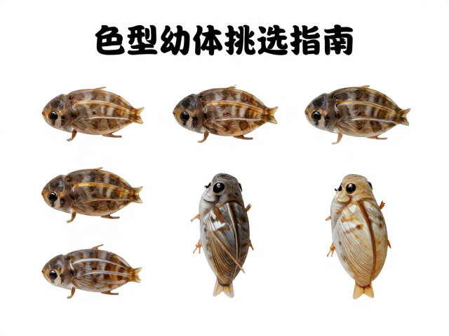 人工繁育色型幼体挑选指南,不同光照影响判断与避坑