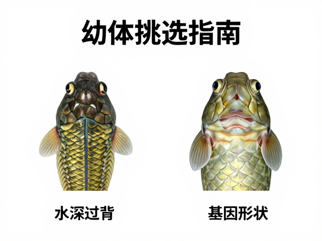 幼体挑选指南,水深过背与头部形状鉴别技巧