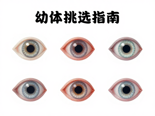 幼体挑选指南,亚种特有色彩与清澈无浑浊眼睛鉴别法