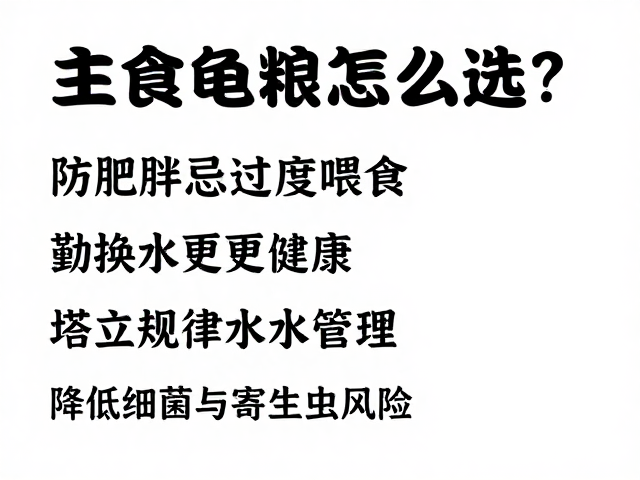 主食龟粮怎么选？防肥胖忌过度喂食，勤换水更健康