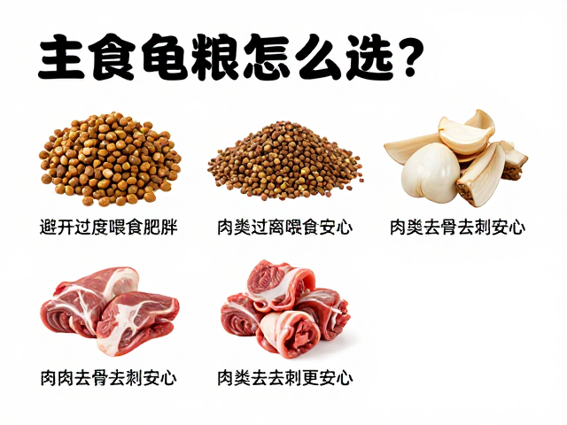 主食龟粮怎么选?避开过度喂食肥胖,肉类去骨去刺更安心