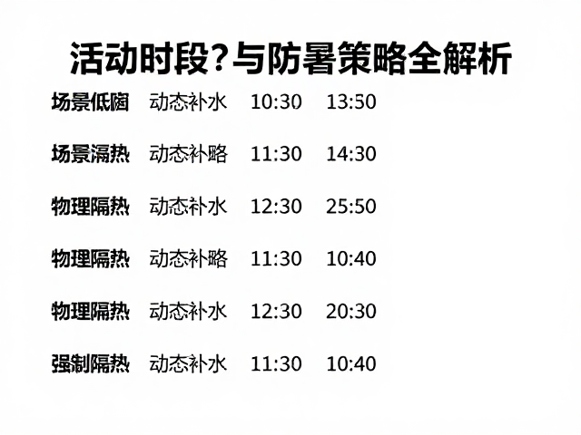 正午高温低湿如何隐蔽?活动时段与防暑策略全解析