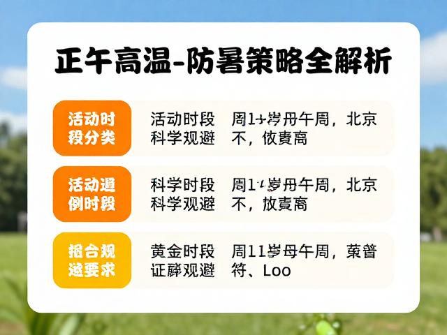 正午高温低湿如何隐蔽?活动时段与防暑策略全解析