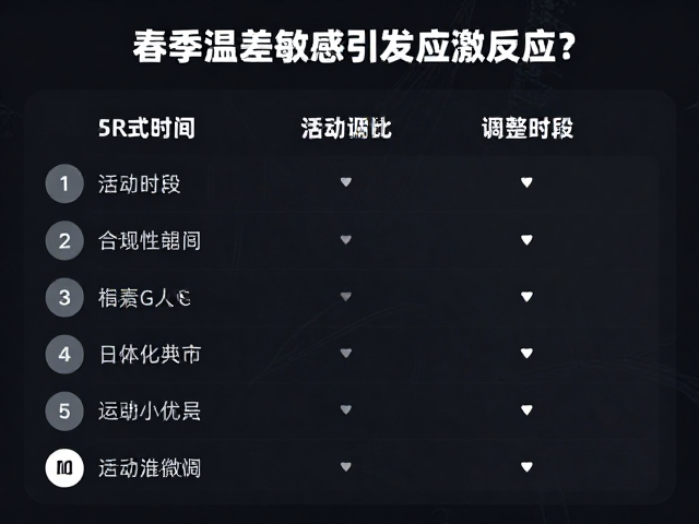 春季温差敏感引发应激反应?5天活动时段调整指南