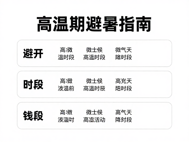 高温期避暑指南，避开高温时段，锁定最佳活动时段