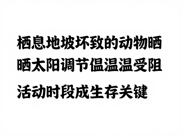 栖息地破坏致动物晒太阳调节体温受阻,活动时段成生存关键