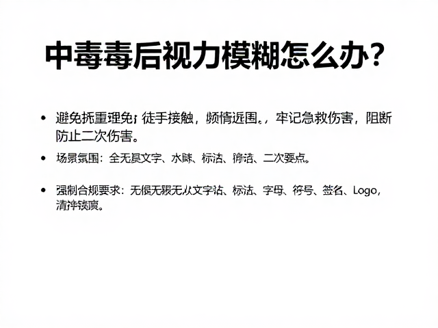 中毒后视力模糊怎么办?避免徒手接触,牢记急救要点