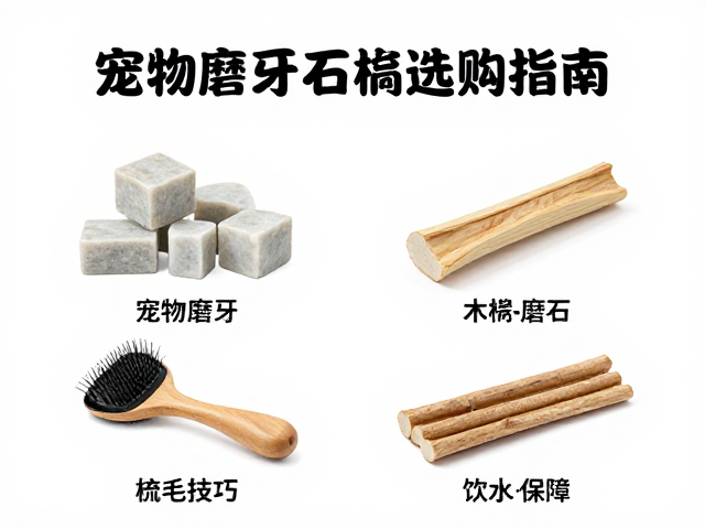 宠物磨牙石与木棍选购指南,梳毛技巧与饮水保障全解析