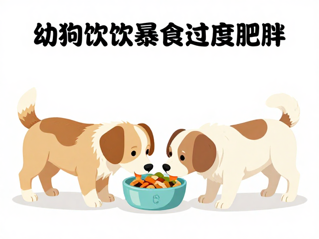 幼犬喂食指南,避免暴饮暴食,预防过度肥胖