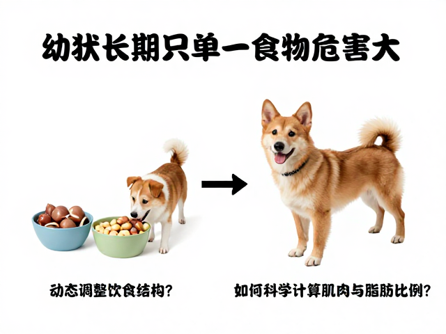幼犬长期只吃单一食物危害大!如何科学计算肌肉与脂肪比例?