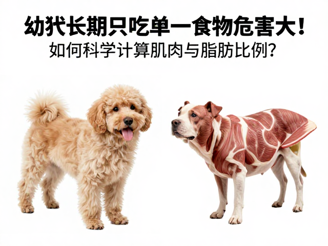 幼犬长期只吃单一食物危害大!如何科学计算肌肉与脂肪比例?