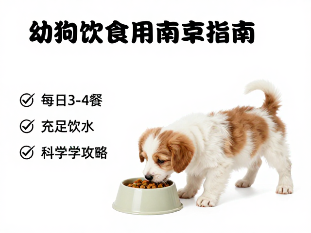 幼犬喂食指南,每日3-4餐,充足饮水,科学喂养攻略