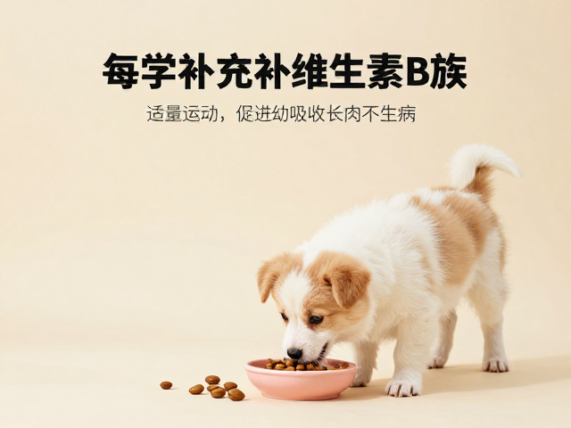 幼犬喂食加维生素B族，适量运动，促进吸收长肉不生病