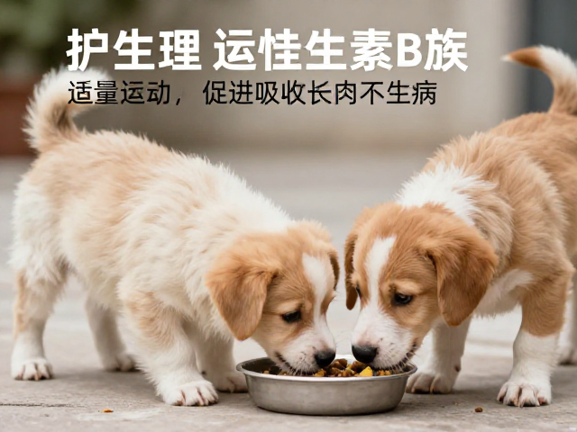幼犬喂食加维生素B族,适量运动,促进吸收长肉不生病