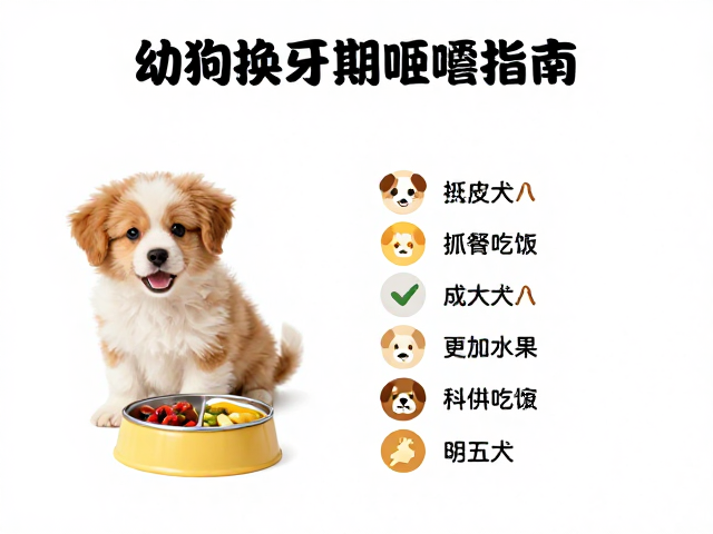 幼犬换牙期咀嚼训练与成犬每日2餐科学喂食指南