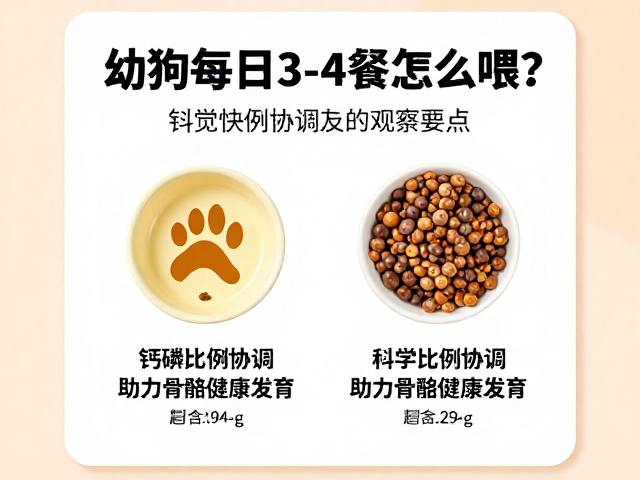 幼犬每日3-4餐怎么喂?钙磷比例协调,助力骨骼健康发育