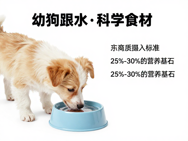 幼犬喂食指南,清洁活水,25%-30%蛋白质,助力科学养宠