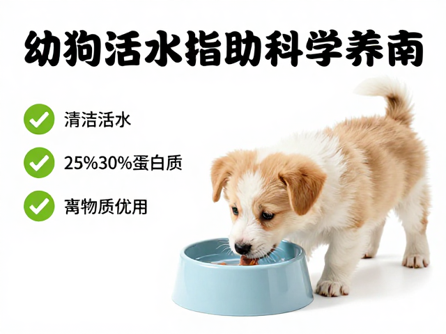 幼犬喂食指南,清洁活水,25%-30%蛋白质,助力科学养宠
