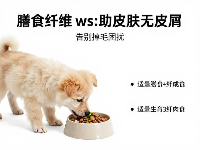 幼犬喂食指南,适量膳食纤维助皮肤无皮屑,告别掉毛困扰