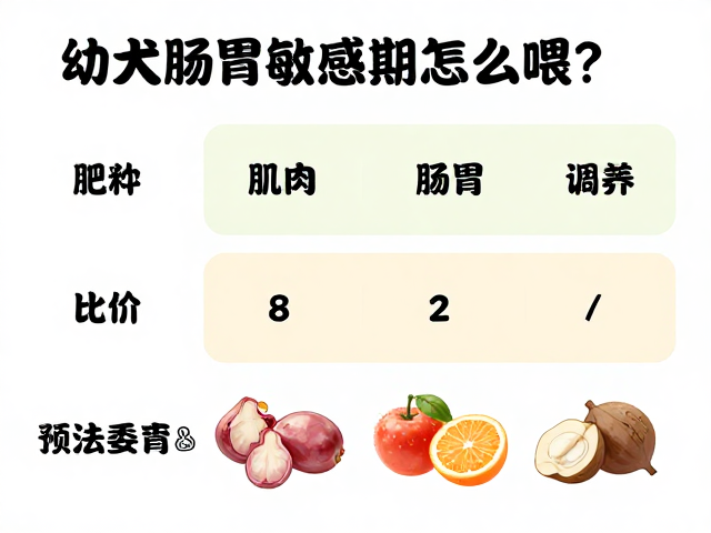 幼犬肠胃敏感期怎么喂?调整肌肉与脂肪比例,科学调理肠胃