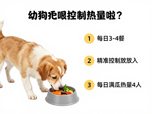 幼犬喂食指南,每日3-4餐如何精准控制热量摄入?