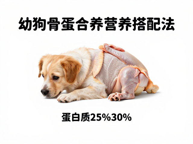 幼犬喂食指南,蛋白质25%-30%,熟禽骨营养搭配法